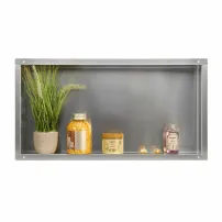 Вграден рафт Balneo Wall-Box правоъгълен 60x30x10 см без рамка, матирана неръждаема стомана