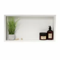 Вграден рафт Balneo Wall-Box правоъгълен, 90x30x10 см, четкано бял