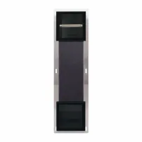 Вграден рафт Balneo Wall-Box с държач за тоалетна хартия, четкано черно