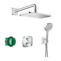 Вградена душ система Hansgrohe Croma E 280 Ecostat E, гланциран хром