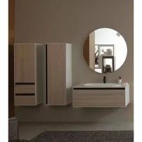 Висок висящ шкаф с врата и чекмеджета KolpaSan Pandora MDF дърво 130x45 см