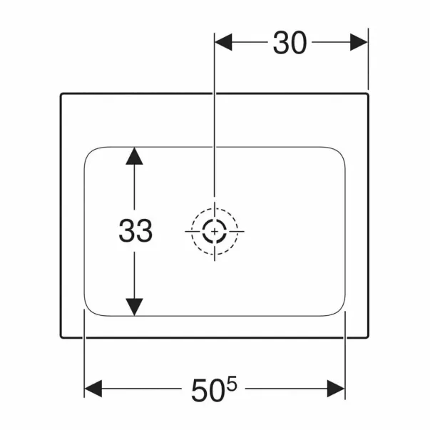 Умивалник Geberit One Slim 60 см, бял гланц KeraTect, за мебели picture - 2