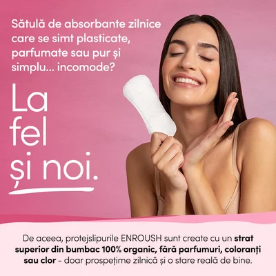 Absorbante zilnice, Organice, Normale, 24 buc, Enroush