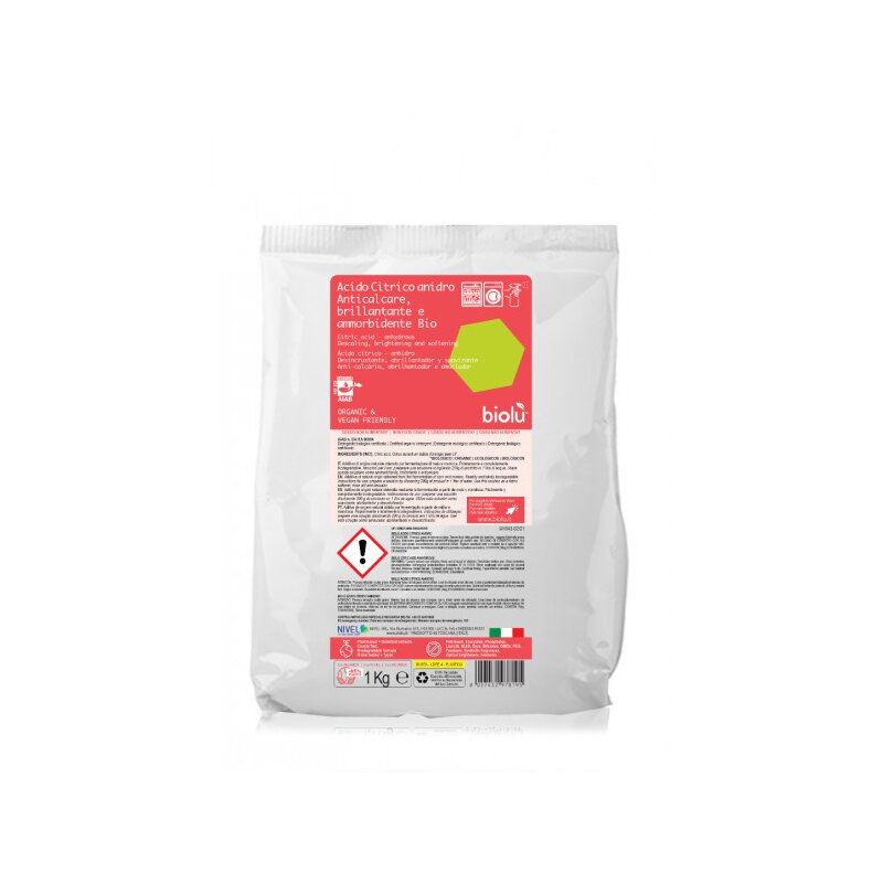 Acid citric ecologic pentru rufe, 1kg (punga) - biolu