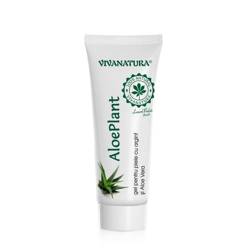 Aloe plant – gel cu argint si aloe vera natural 20 ml – leonard radutz formula – vivanatura