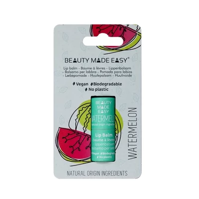 Balsam buze vegan, zero plastic, Watermelon, 5.5g, Beauty Made Easy