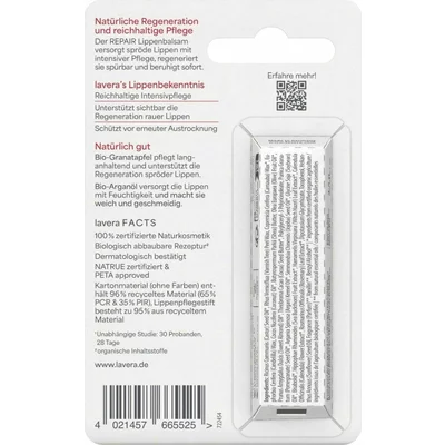 Balsam de buze cu ulei de argan si rodie 4.5g Lavera