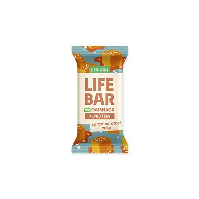 Baton proteic de ovaz cu caramel sarat, bio, 40g, Lifebar PRET REDUS
