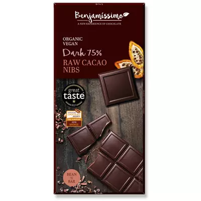 Ciocolata cu cacao nibs bio, 70g, Benjamissimo PROMO