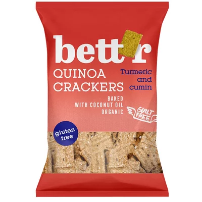 Crackers cu quinoa si turmeric fara gluten eco 100g Bettr PROMO