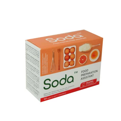 Bicarbonat de sodiu alimentar, 20 pliculete x 10g, Soda PRET REDUS