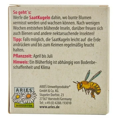 Bilute cu seminte pentru semanat - plante pentru albine bio 4 bucati Aries