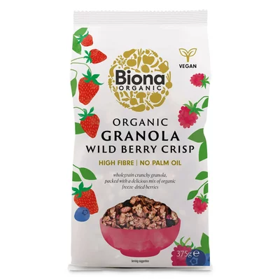 Granola cu fructe de padure, crunchy, bio 375g Biona PRET REDUS