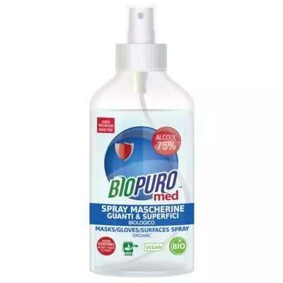 Spray igienizant pentru masca, manusi si suprafete, bio, 250ml - Biopuro - PRET REDUS