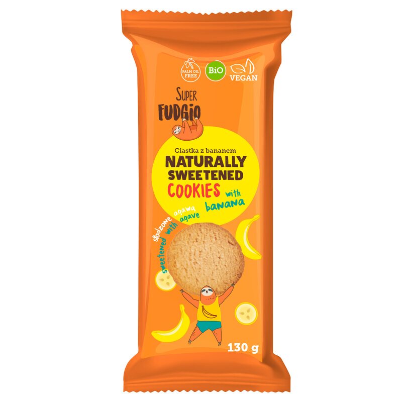 Biscuiti cu agave si banane, bio, 130g, super fudgio