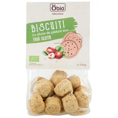 Biscuiti cu alune de padure fara gluten bio 100g Obio