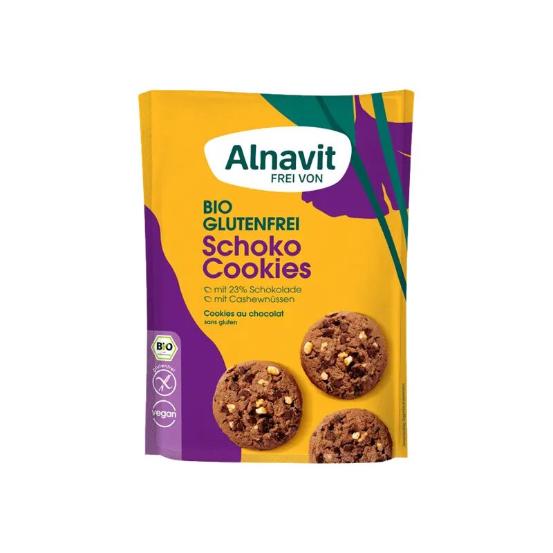 Biscuiti cu ciocolata fara gluten, bio, 125g alnavit