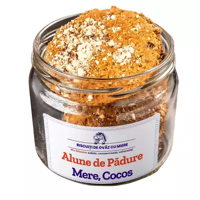 Biscuiti de Ovaz cu Alune de padure, cocos, mere 145g Ohvaz