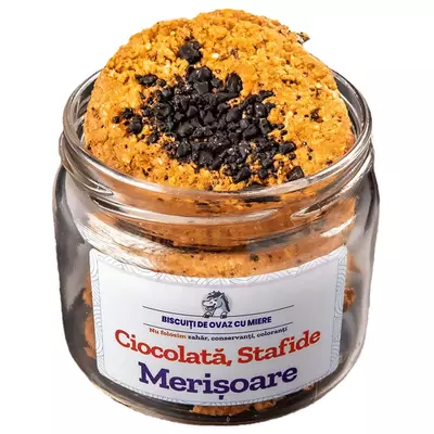 Biscuiti de Ovaz cu Ciocolata, Stafide, Merisoare 145g Ohvaz
