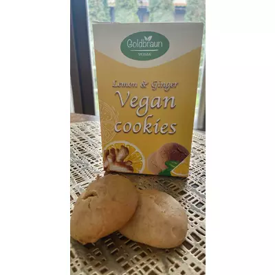 Biscuiti vegani cu aroma naturala de lamaie si ghimbir, 150g, Goldbraun Vegan