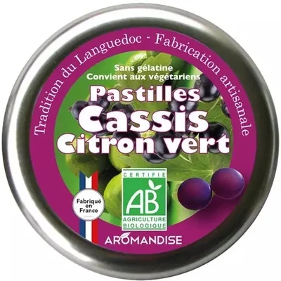 Bomboane artizanale cu lime si coacaze negre bio, 45g, Aromandise PRET REDUS