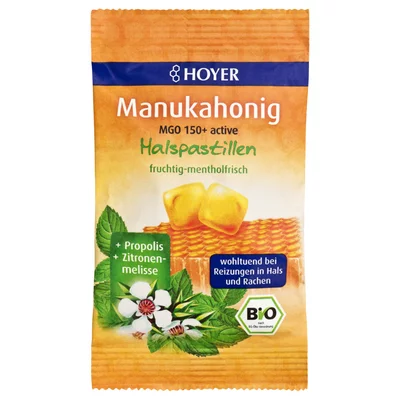 Bomboane cu miere de manuka mgo +150 bio 30g Hoyer- PRET REDUS