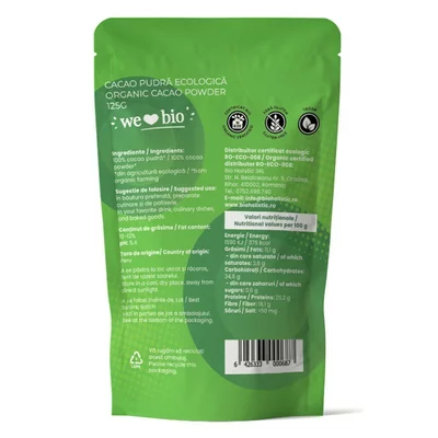 Cacao pudra bio 125g Obio