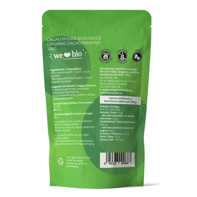 Cacao pudra bio 125g Obio