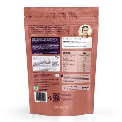 Cacao, pulbere ecologica - Republica BIO, 200 g