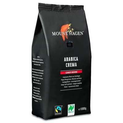 Cafea boabe 100% arabica crema bio 1000g Mount Hagen