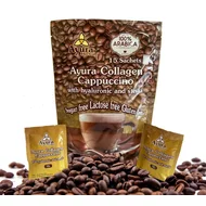 Cafea cu acid hialuronic si colagen, 15 plicuri, Ayura Herbal