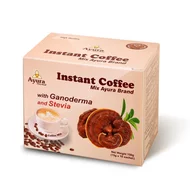 Cafea cu ganoderma si stevie, Instant Coffee Mix, 15g * 10 plicuri, Ayura Herbal