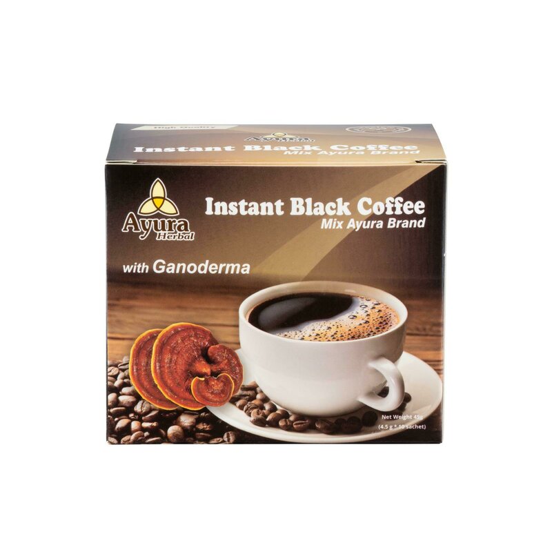 Cafea neagra cu ganoderma, Instant Black Coffee Mix, 4.5g * 10 plicuri, Ayura Herbal