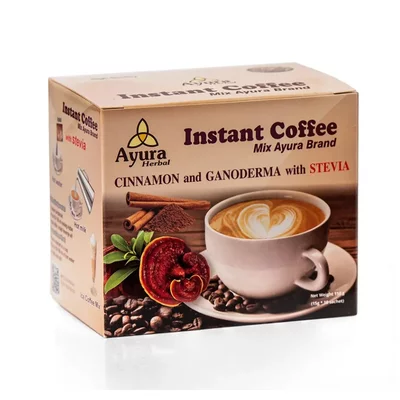 Cappuccino cu ganoderma, scortisoara si stevie, 15g* 10plicuri, Ayura Herbal
