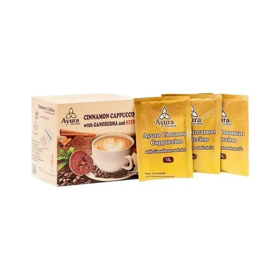 Cappuccino cu ganoderma, scortisoara si stevie, 15g * 10plicuri, Ayura Herbal