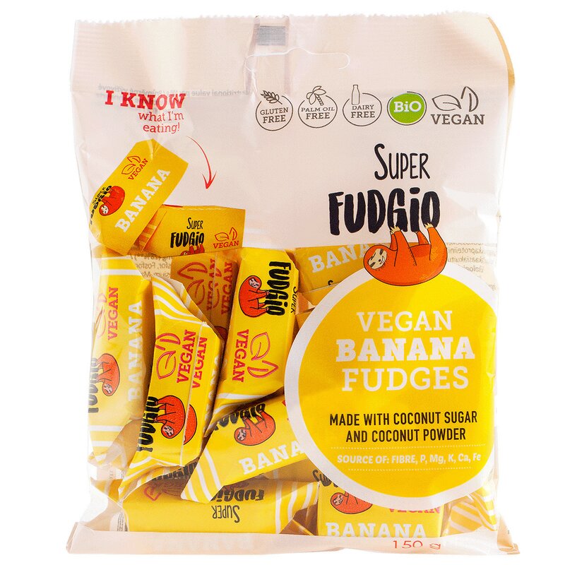 Caramele aroma banane, bio, 150g, super fudgio