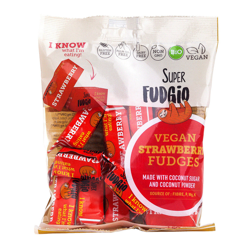 Caramele aroma capsuni, bio, 150g, super fudgio