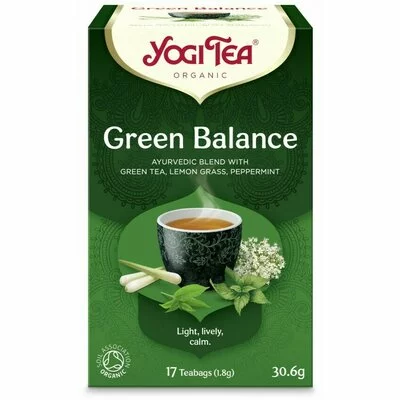 Ceai echilibru verde, bio, 17 pliculete, 30,6g, YogiTea