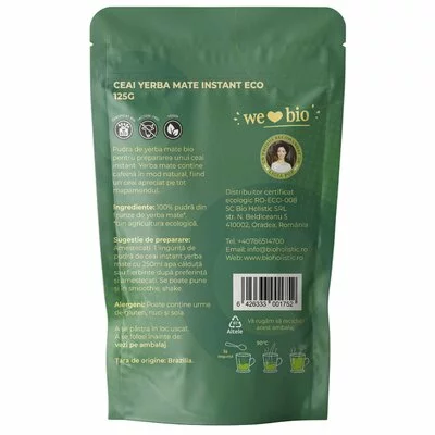 Ceai yerba mate instant bio, 125g - Obio