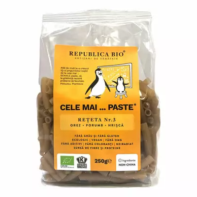Cele mai…PASTE Reteta 3 Orez Porumb Hrisca, fara gluten, ecologic,  250g, Republica BIO