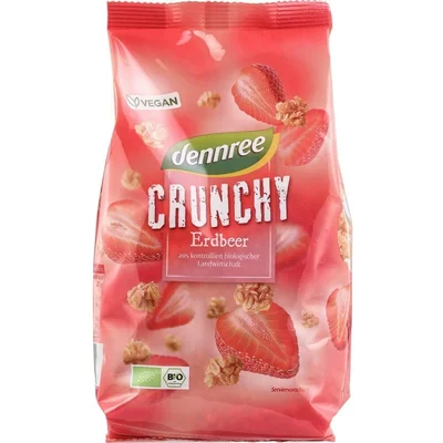 Cereale crunchy cu capsuni bio 375g Dennree