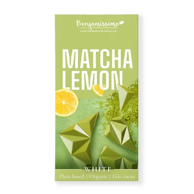 Ciocolata alba cu matcha si lamaie, bio, 60g, Benjamissimo PRET REDUS