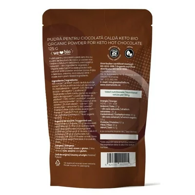 Pudra pentru ciocolata calda Keto bio 125g Obio