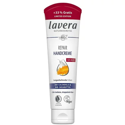 Crema reparatoare pentru maini cu galbenele si unt de shea 100ml Lavera