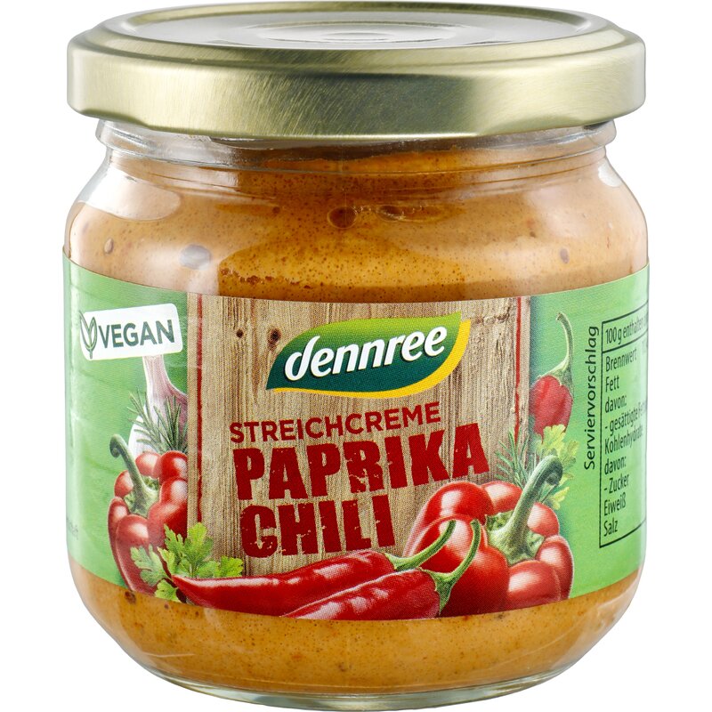 Crema tartinabila cu ardei rosu si chilli bio 180g dennree
