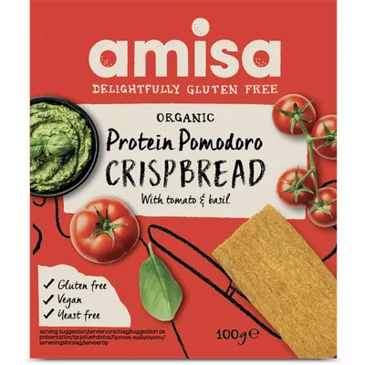 Crispbread cu rosii si busuioc bio 100g Amisa