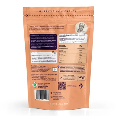 Curmale fara samburi Deglet Nour ecologice, FARA GLUTEN, 200g, Republica BIO