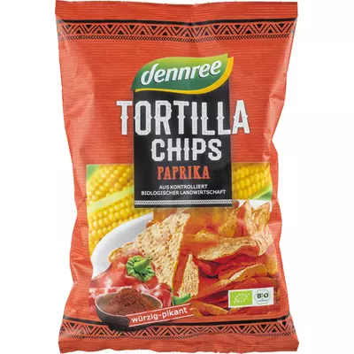 Tortilla chips cu paprika bio 125g Dennree PROMO