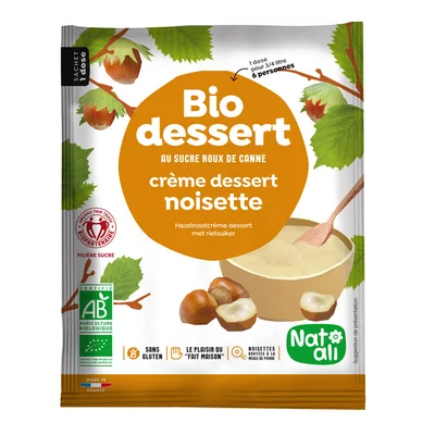 Desert crema cu alune de padure, bio, 60g, Nat-ali PRET REDUS