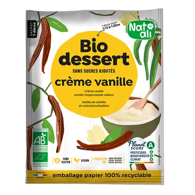 Desert crema cu vanilie, bio, 35g, Nat-ali PRET REDUS